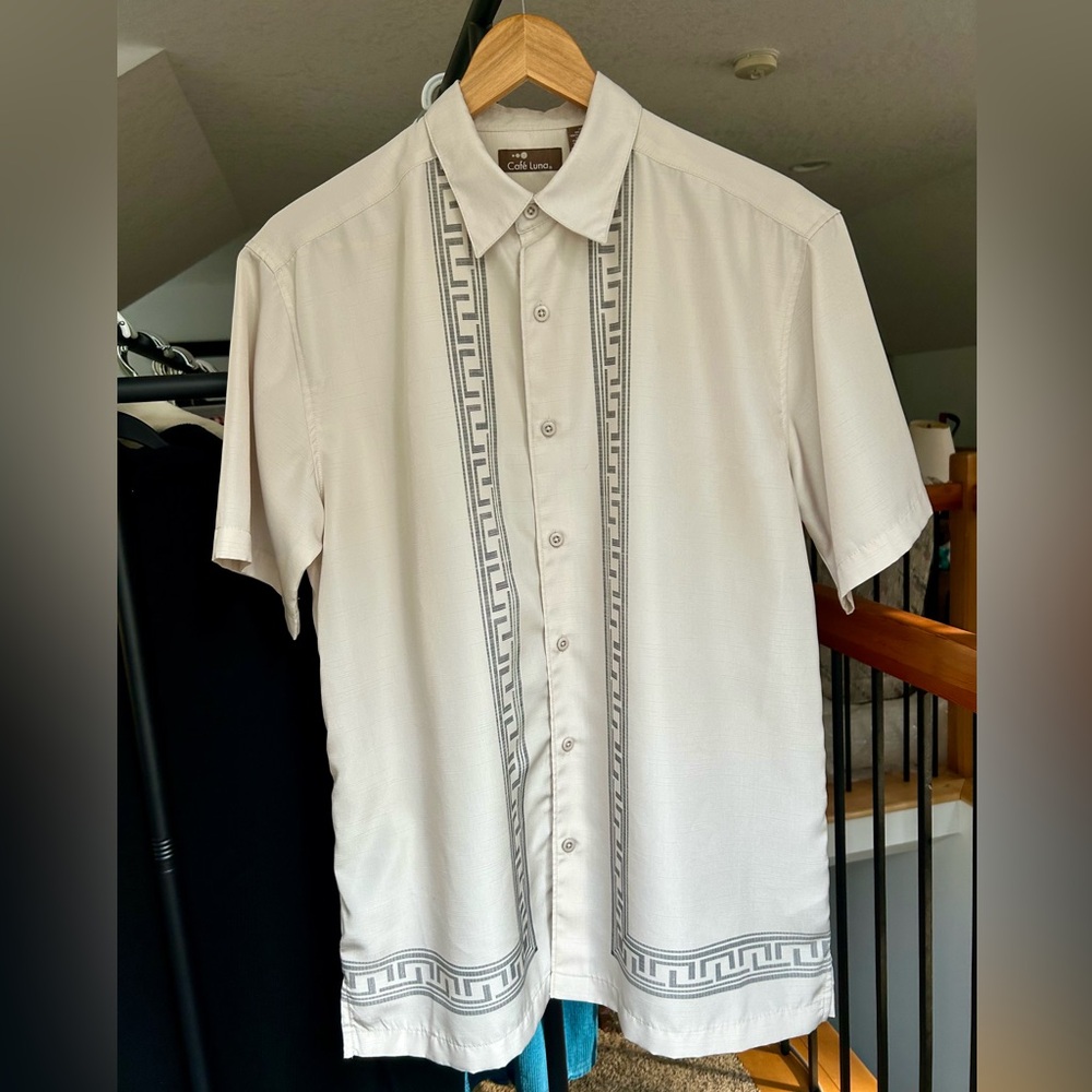 🌴 Café Luna Cuban Resort Shirt Short Sleeve Button Up Size Medium